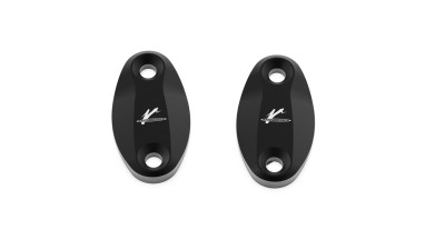 VALTER MOTO MIRROR HOLES COVERS IN BLACK KAWASAKI ZX10R 04-07 / ZX636 05-08 / Z1000SX image