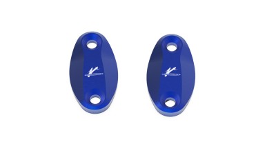 VALTER MOTO MIRROR HOLES COVERS IN BLUE KAWASAKI ZX10R  04-07 / ZX636 05-08 / Z1000SX image