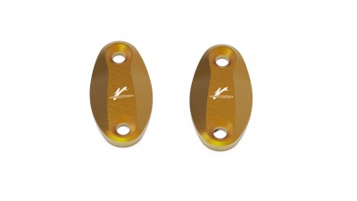 VALTER MOTO MIRROR HOLES COVERS IN GOLD KAWASAKI ZX10R  04-07 / ZX636 05-08 / Z1000SX image
