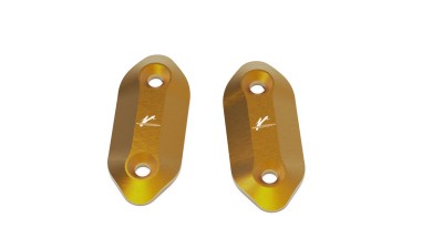 VALTER MOTO MIRROR HOLES COVERS IN GOLD KAWASAKI ZX10R/ABS 2008-2010 image