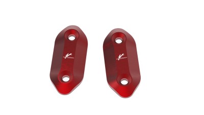 VALTER MOTO MIRROR HOLES COVERS IN RED KAWASAKI ZX10R/ABS 2008-2010 image