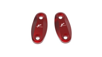 VALTER MOTO MIRROR HOLES COVERS IN RED HONDA CBR600F / CBR1000 04-07 / CBR600 03-16 image