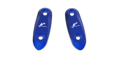 VALTER MOTO MIRROR HOLES COVERS IN BLUE SUZUKI GSXR600/GSXR750 / GSX1300R / GSXR1000 image