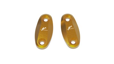 VALTER MOTO MIRROR HOLES COVERS IN GOLD YAMAHA R125 2008-2018 image