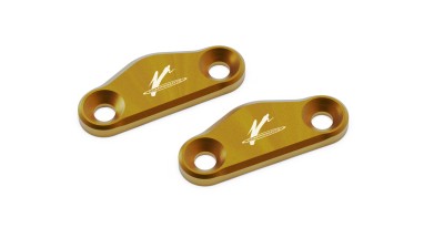 VALTER MOTO MIRROR HOLES COVERS IN GOLD APRILIA RSV4 17-24 / RS660/TUONO 660 20-24 image