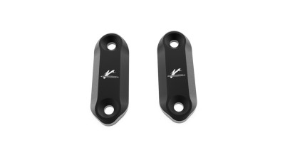 VALTER MOTO MIRROR HOLES COVERS IN BLACK KAWASAKI NINJA 400 18-22 / ZX636 13-21 image