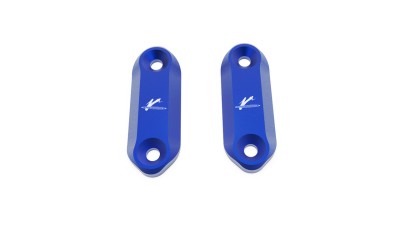 VALTER MOTO MIRROR HOLES COVERS IN BLUE KAWASAKI NINJA 400 18-22 / ZX636 13-21 image