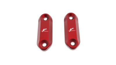 VALTER MOTO MIRROR HOLES COVERS IN RED KAWASAKI NINJA 400 18-22 / ZX636 13-21 image