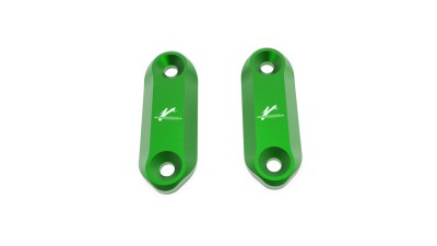 VALTER MOTO MIRROR HOLES COVERS IN GREEN KAWASAKI NINJA 400 18-22 / ZX636 13-21 image