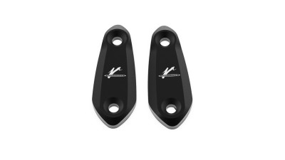 VALTER MOTO MIRROR HOLES COVERS IN BLACK KAWASAKI ZX6/636R/RR 2009-2012 image