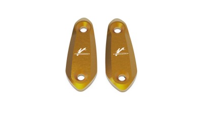 VALTER MOTO MIRROR HOLES COVERS IN GOLD KAWASAKI ZX6/636R/RR 2009-2012 image