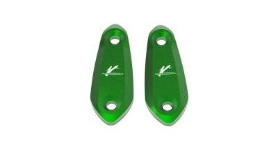 VALTER MOTO MIRROR HOLES COVERS IN GREEN KAWASAKI ZX6/636R/RR 2009-2012 image