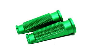 VALTER MOTO STREET FOOTPEGS IN GREEN *MOUNTING KIT PGA## SOLD SEPERATELY* image