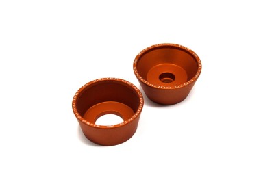 VALTER MOTO FRONT WHEEL AXLE SLIDERS IN ORANGE *MOUNTING  KIT CPAA## SOLD SEPERATELY* image