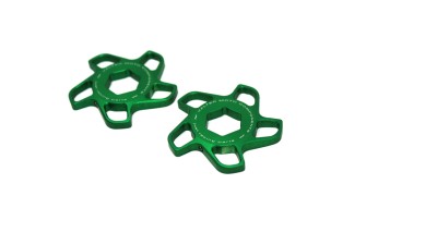 VALTER MOTO FORK PRELOAD ADJUSTERS IN GREEN KAWASAKI / SUZUKI / YAMAHA / TRIUMPH image