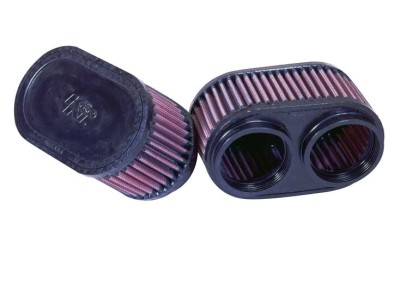 K&N UNIVERSAL CLAMP-ON DUAL FLANGE AIR FILTER 60MM FL IN DIAM, 79MM C/C (2 PACK) image