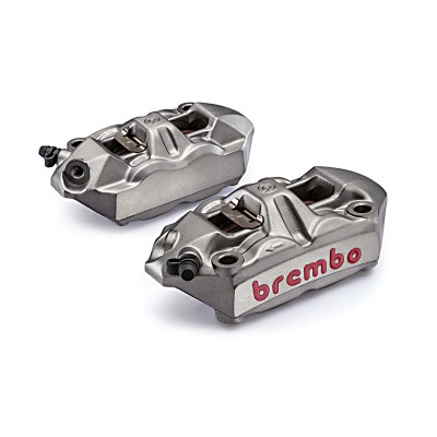 1 PAIR BREMBO M4 CAST CALIPERS  & BRAKE PADS KIT - MONOBLOCK RADIAL - 100MM 34MM image