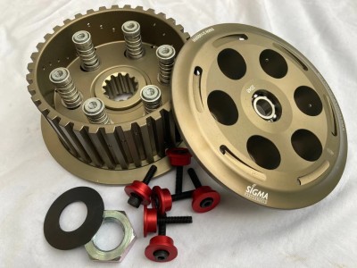 SIGMA SLIPPER CLUTCH BMW S1000RR 2019> - 6 RAMP WET TYPE - HARD ANODISED GREY image
