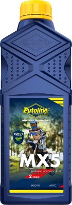 PUTOLINE 1 LITRE MX5 FULLY SYNTHETIC PREMIX 2 STROKE OIL JASO FD API TC+ image