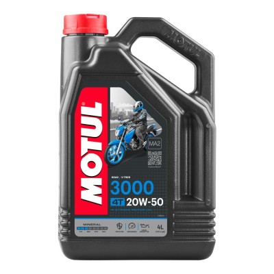 MOTUL 3000 20W/50 4T MINERAL OIL 4 LITRE  JASO MA2 / API SL / SJ / SH / SG image