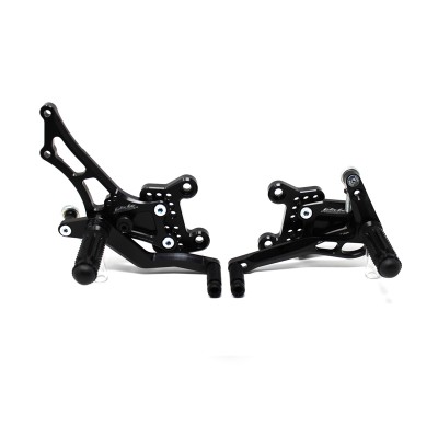 VALTER MOTO T1.5 ADJ. REARSETS APRILIA RSV4 / TUONO V4 17-24 *RACE SHIFT* IN BLACK image