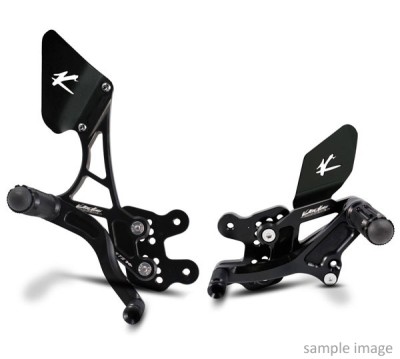 VALTER MOTO T1.5 ADJ. REARSETS KAWASAKI ZX10R 16-24 *ABS* *RACE SHIFT* IN BLACK image