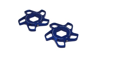VALTER MOTO FORK PRELOAD ADJUSTERS IN BLUE KAWASAKI / SUZUKI / YAMAHA / TRIUMPH image