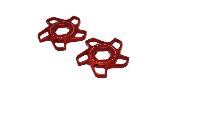 VALTER MOTO FORK PRELOAD ADJUSTERS IN RED KAWASAKI / SUZUKI / YAMAHA / TRIUMPH image