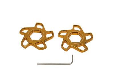 VALTER MOTO FORK PRELOAD ADJUSTERS IN GOLD    KAWASAKI/APRILIA/BMW/YAMAHA/TRIUMPH image