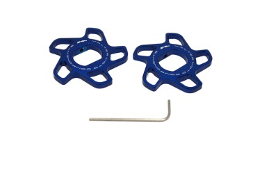 VALTER MOTO FORK PRELOAD ADJUSTERS IN BLUE HONDA / SUZUKI - 14MM FLATS image