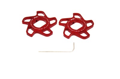 VALTER MOTO FORK PRELOAD ADJUSTERS IN RED HONDA / SUZUKI - 14MM FLATS image