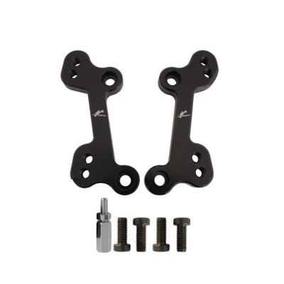 VALTER MOTO ADJ FOOTREST RISER PLATES IN BLACK KAWASAKI ZX6/636R/RR 05-17 *NOT ABS MODELS* image