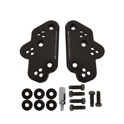 VALTER MOTO ADJ FOOTREST RISER PLATES IN BLACK SUZUKI GSR750 / GSXS750 / GSX1300R / B-KING image