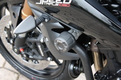 1 PAIR GSG PROTECTORS, TRIUMPH SPEED TRIPLE 1050 11-,INC BLACK FITTING KIT image