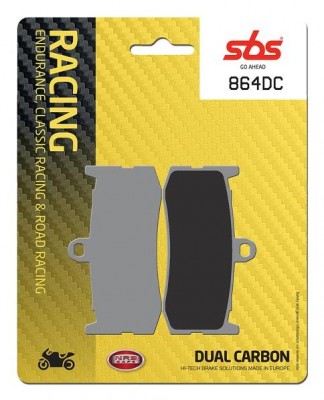 1 SET SBS DUAL CARBON RACING FRONT BRAKE PADS TRIUMPH DAYTONA 675 2009-2018 image