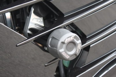 1 PAIR GSG PROTECTORS ZZR1400 2012, WITH BLACK FITTINGS. NO MODIFICATIONS REQUIRED image