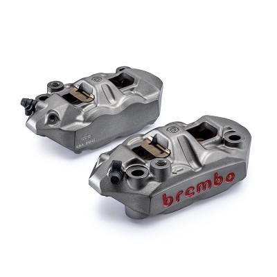 1 PAIR BREMBO M4 CAST CALIPERS  & BRAKE PADS KIT - MONOBLOCK  RADIAL - 108MM 34MM image