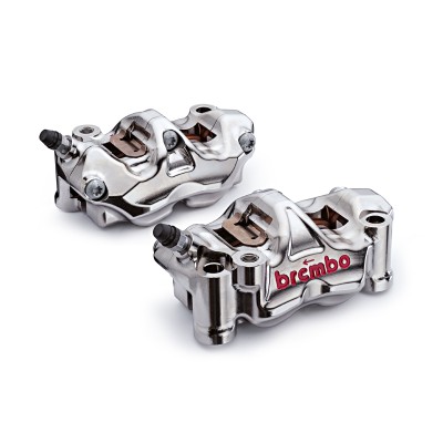 BREMBO GP4-RX RADIAL BILLET CALIPER KIT - NICKEL PLATED - 100MM - INCLUDES BRAKE PADS image
