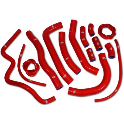SAMCO SILICONE HOSE KIT RED HONDA VFR800 1998-2001 15 PIECE KIT image