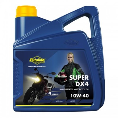 PUTOLINE 4 LITRE SUPER DX4 10W/40 SEMI-SYNTHETIC 4 STROKE ENGINE OIL API SG/JASO MA image