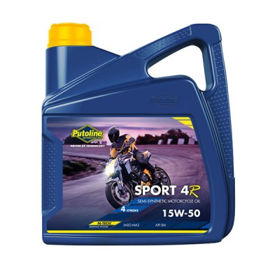 PUTOLINE 4 LTR SPORT 4R 15W/50 TECHNOMOTO SEMI-SYNTHETIC 4 STROKE OIL API SL/JASO MA2 image