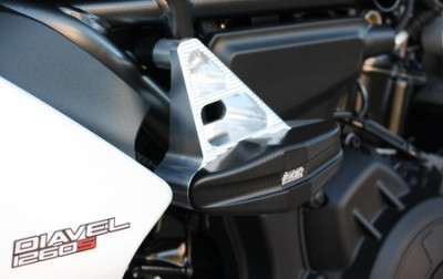 1 PAIR GSG PROTECTORS, DUCATI DIAVEL 1260 2019 ON, BLACK ANODIZED ADAPTOR image