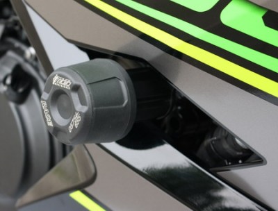 1 PAIR GSG PROTECTORS, KAWASAKI NINJA 400 2018 ON, BLACK ANODISED PLATES image