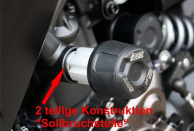 GSG CRASH PROTECTORS, YAMAHA  MT-07 TRACER 2016 ON, BLACK ANODIZED ATTACHMENTS image