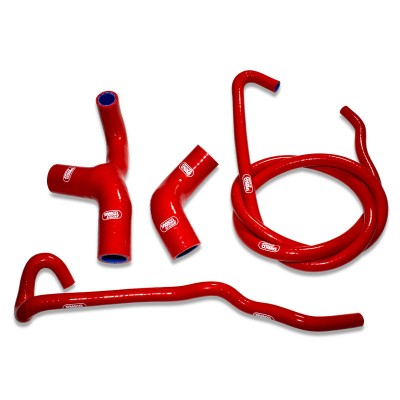 SAMCO SILICONE HOSE KIT RED TRIUMPH THRUXTON 1200/R 16-22 / SPEED TWIN 19-23 4 PIECE KIT image