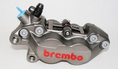 BREMBO OE FRONT BRAKE CALIPER P4-30/34  L/H TITANIUM 40MM LUGS, 1 PIN BEN-066 PADS image