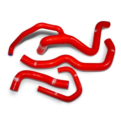SAMCO SILICONE HOSE KIT RED KAWASAKI ZX6R 2009-2023 **RACE DESIGN**  4 PIECE KIT image